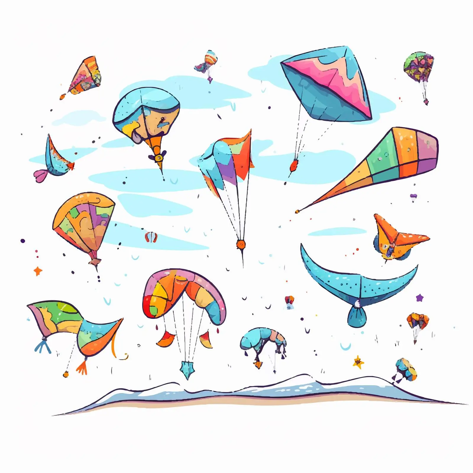 Colorful Cartoon Kite Vector Illustration — free download from Dotvec