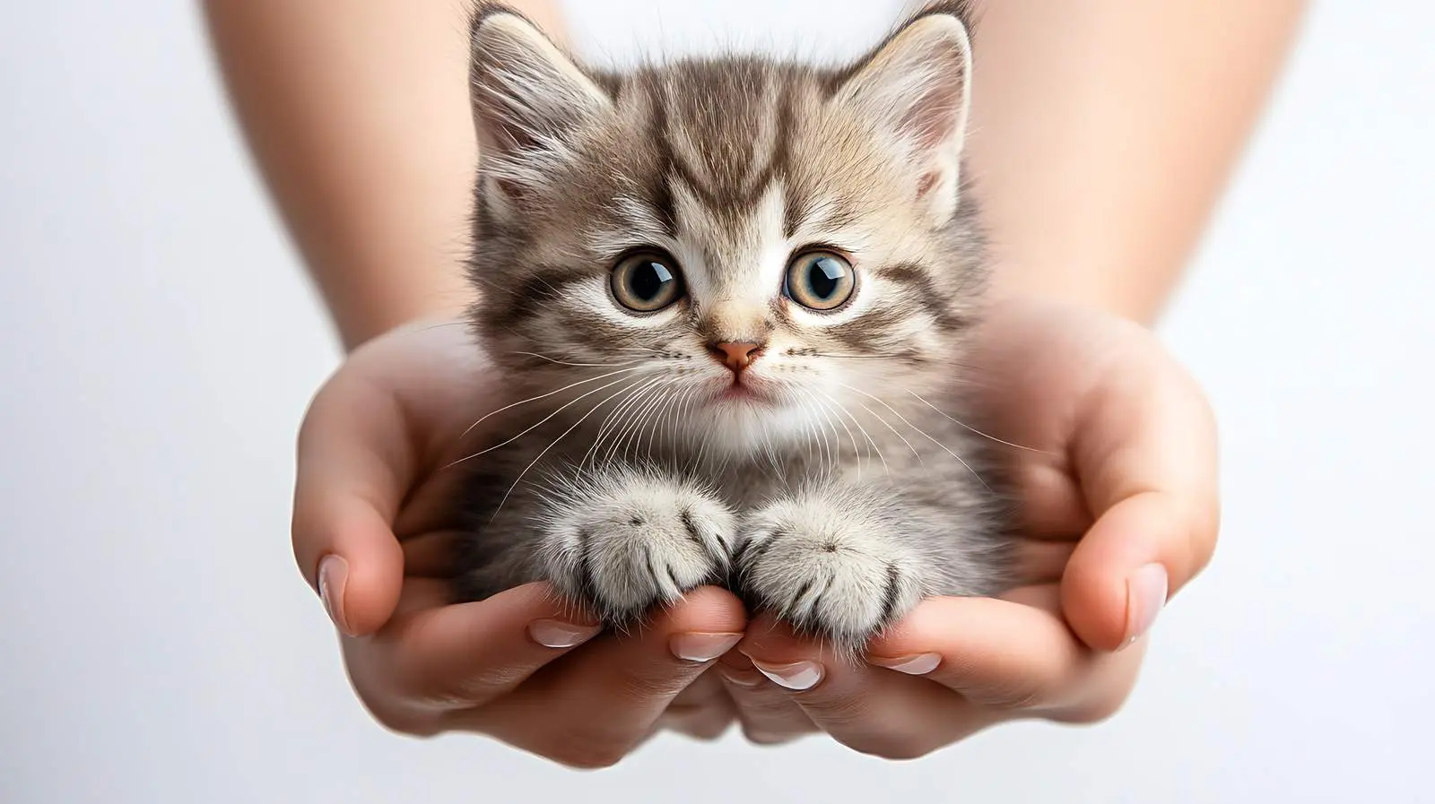 Scottish Straight Kitten in Female Hands — free download from Dotvec