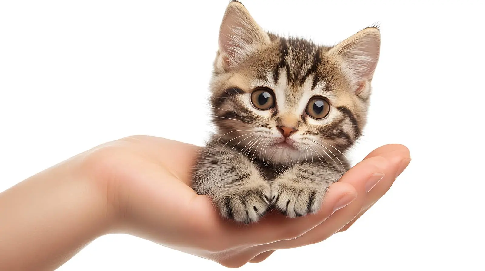 Scottish Straight Kitten in Female Hands — free download from Dotvec