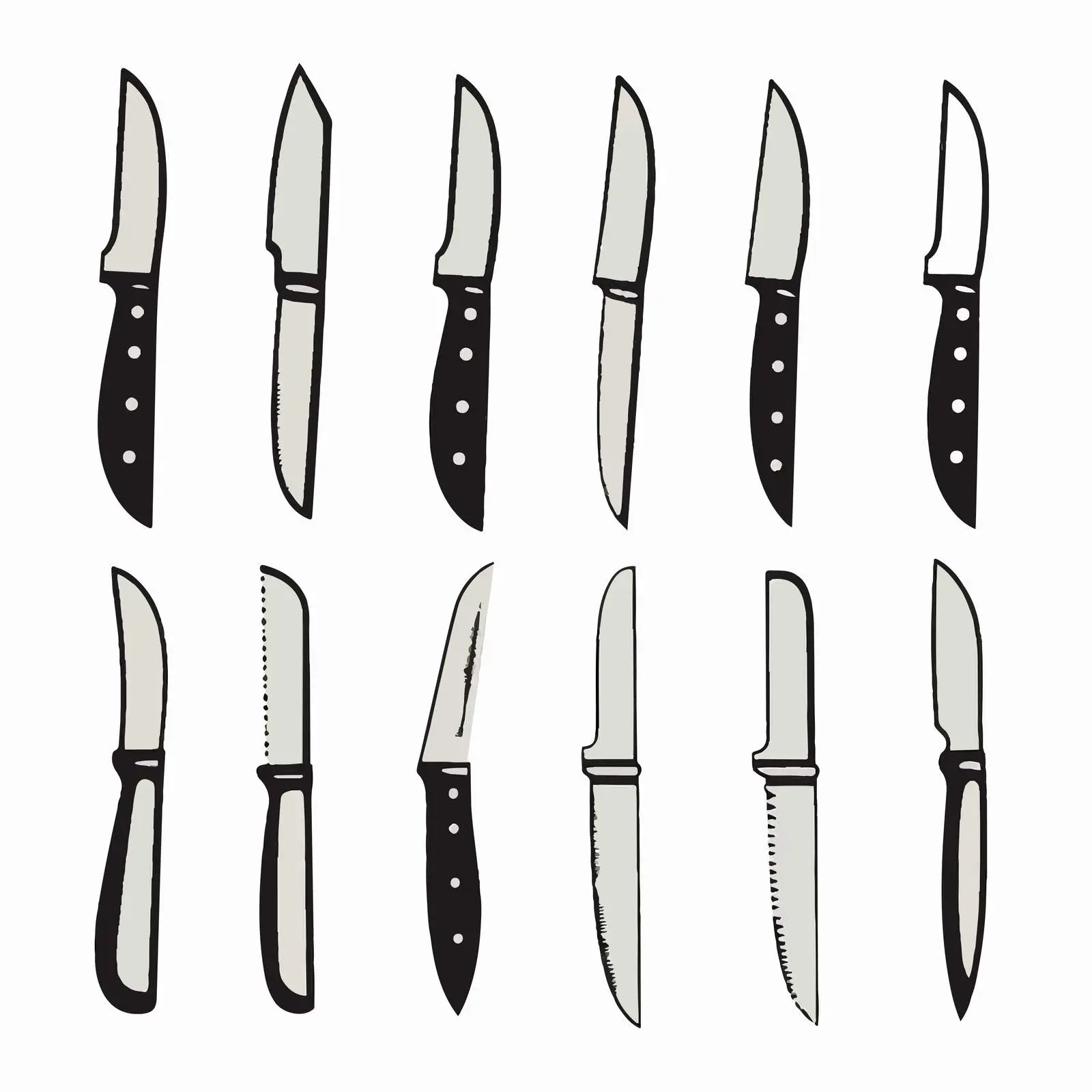 Knife Line Vector Illustration on White Background — free download from Dotvec