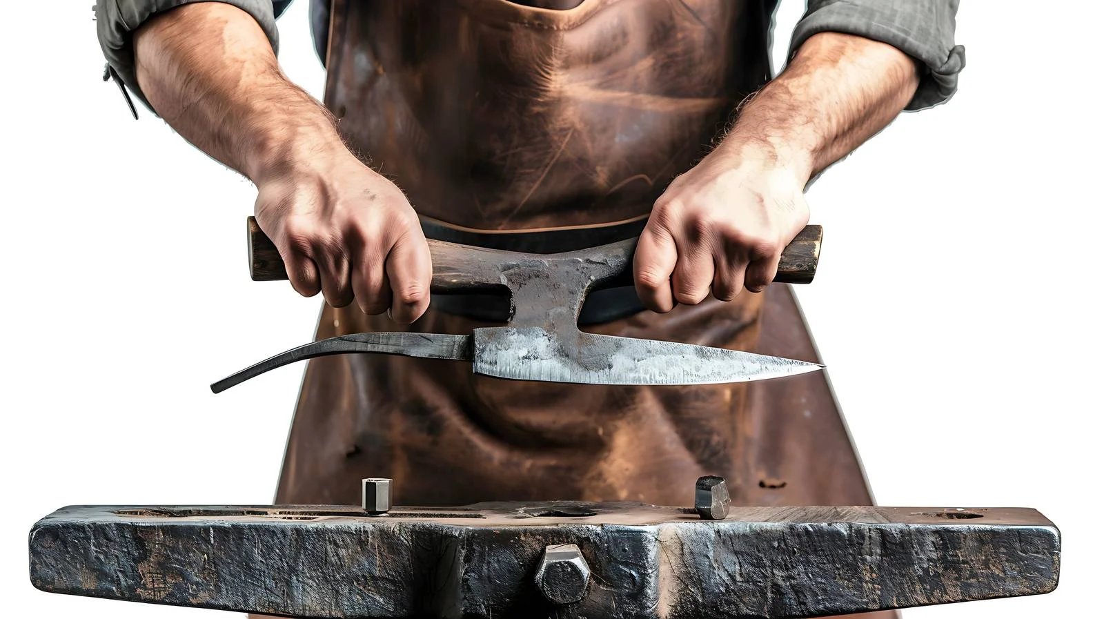 Craftsman forging tools on anvil — free download from Dotvec