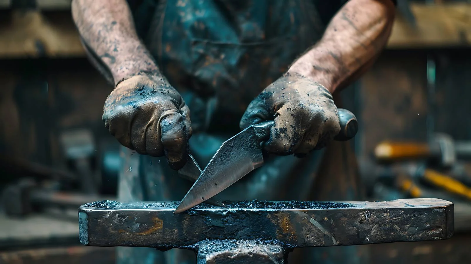 Artisan Craftsmanship: Forge Worker at Anvil — free download from Dotvec
