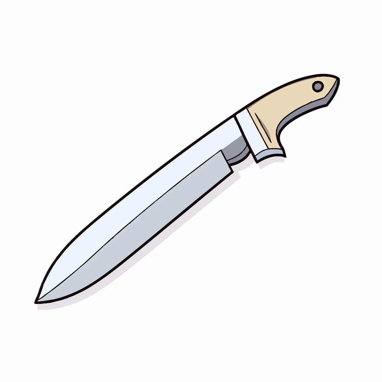 Knife Outline Vector Illustration on White Background — free download from Dotvec