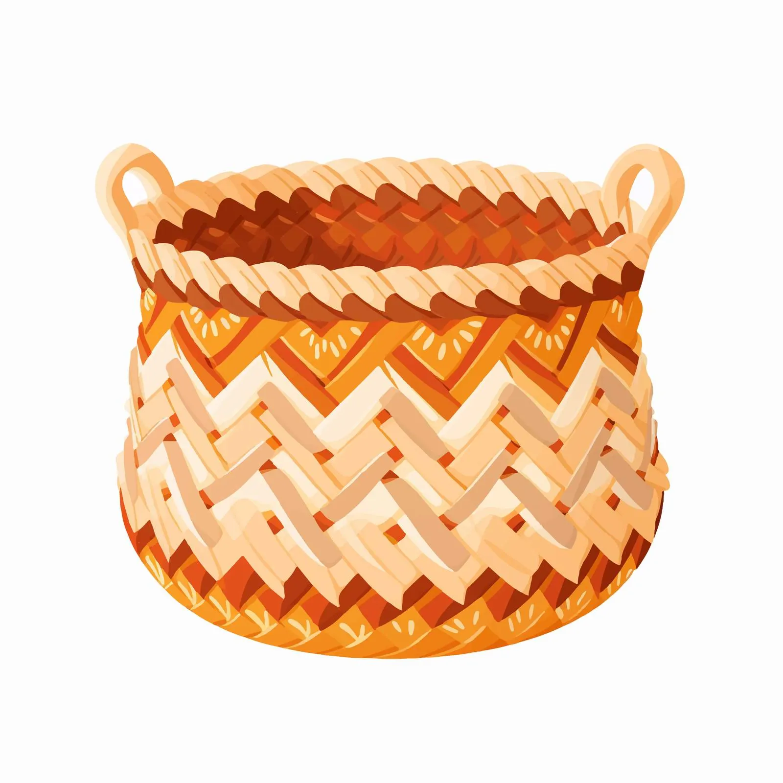 Flat Vector Illustration of a Knitted Basket — free download from Dotvec