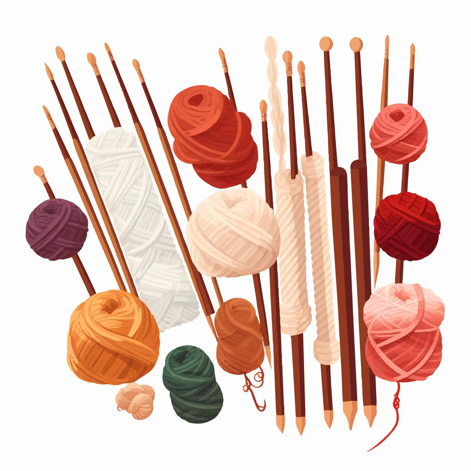 Cozy Wool Scarf with Knitting Needles and Yarn – free knitwear image from Dotvec