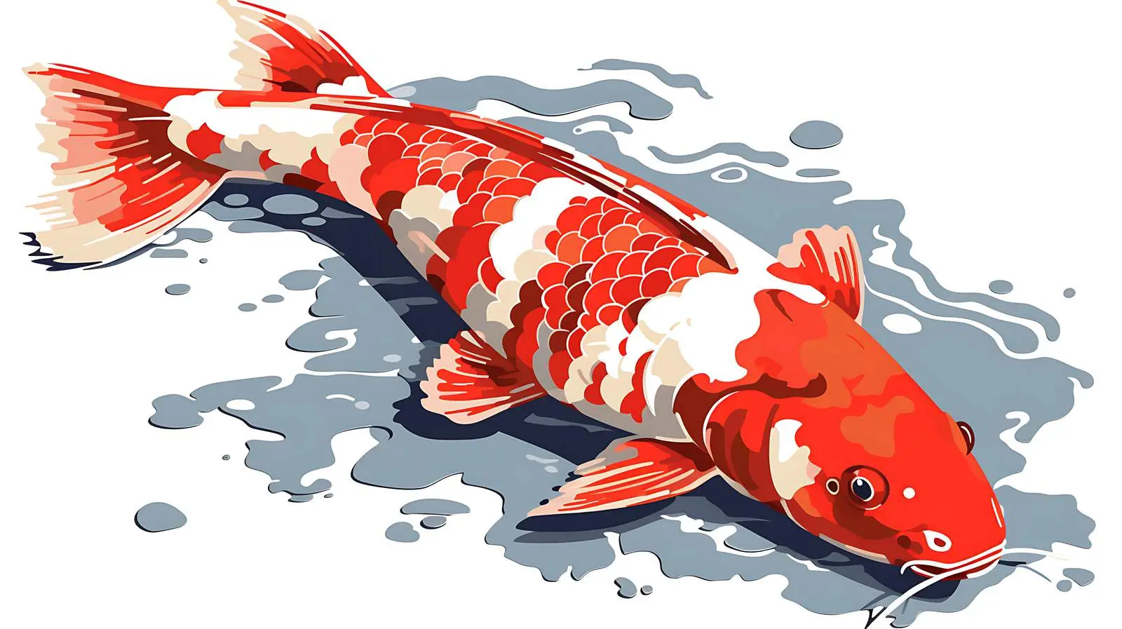 Japanese Koi and Map Illustration — free download from Dotvec