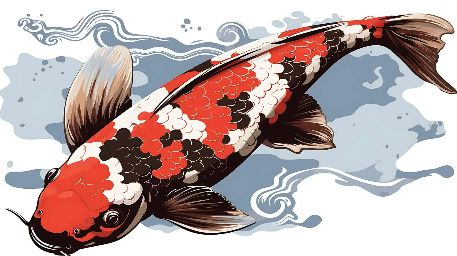 Japanese Koi and Map Illustration — free download from Dotvec