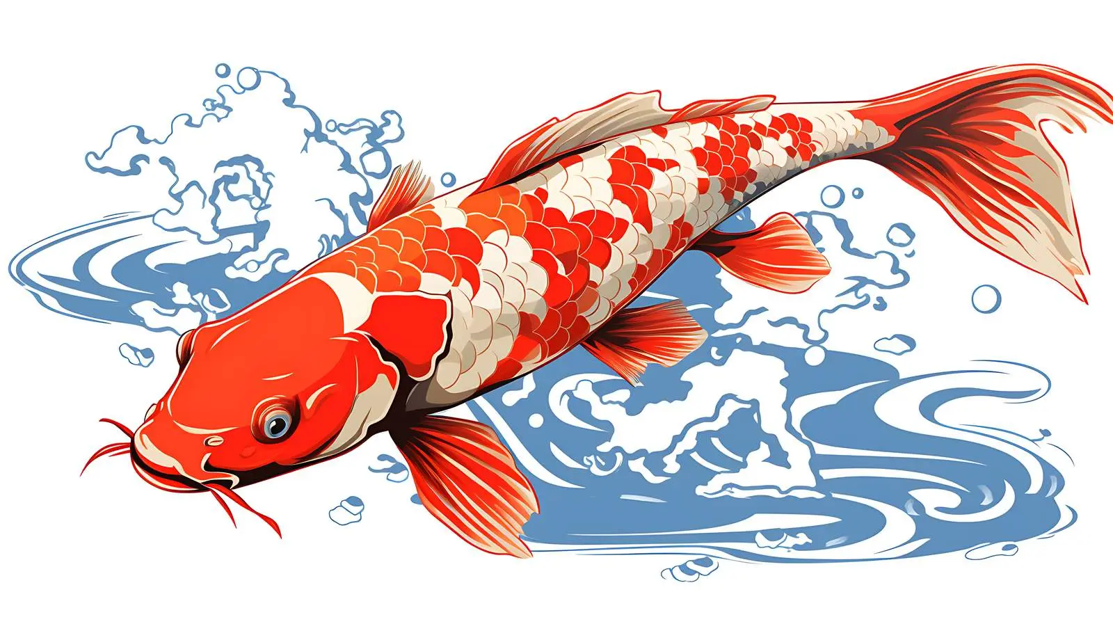 Japanese Koi Fish and Map Illustration — free download from Dotvec
