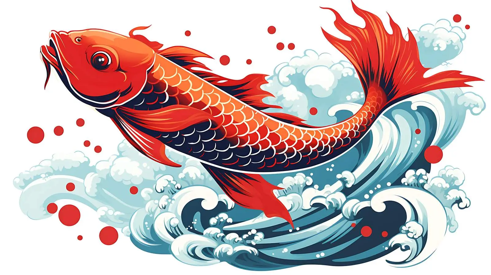 Koi Fish Label Grunge Design — free download from Dotvec
