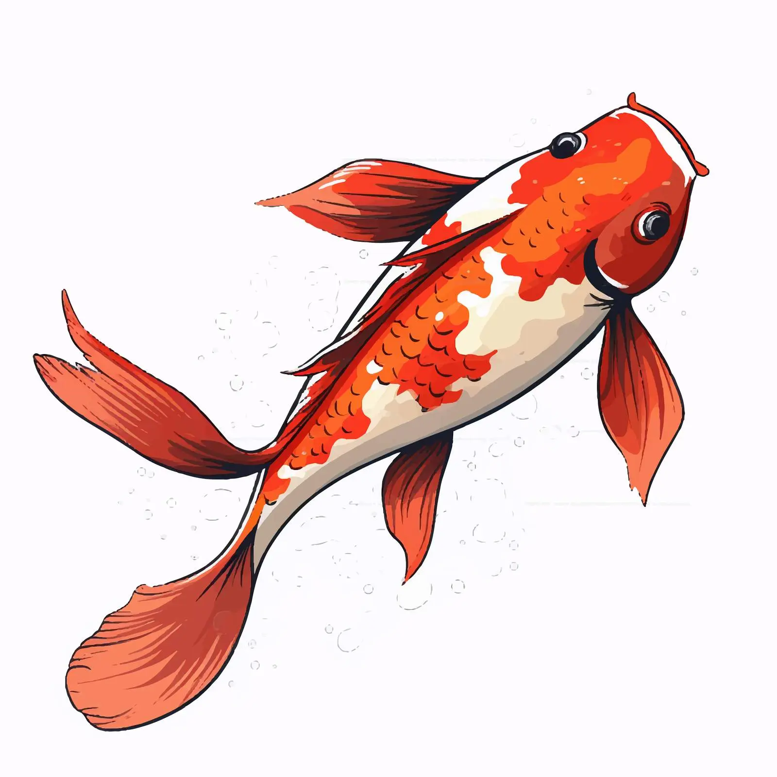Koi Fish Sketch Vector Illustration on White Background — free download from Dotvec