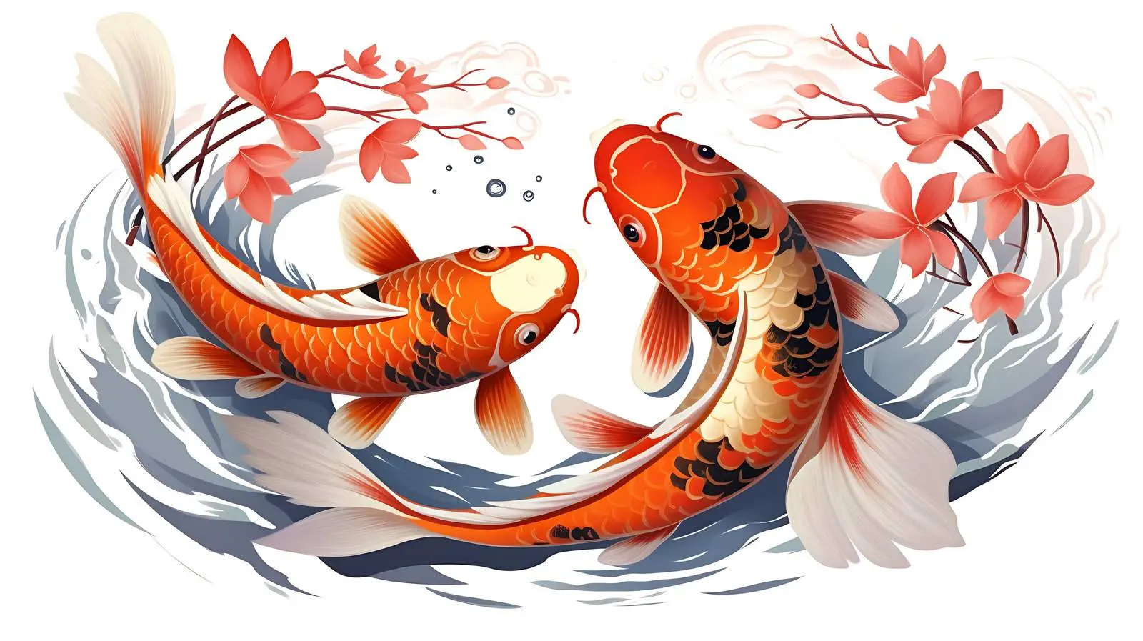 Japanese Koi Fish Background Banner Design — free download from Dotvec