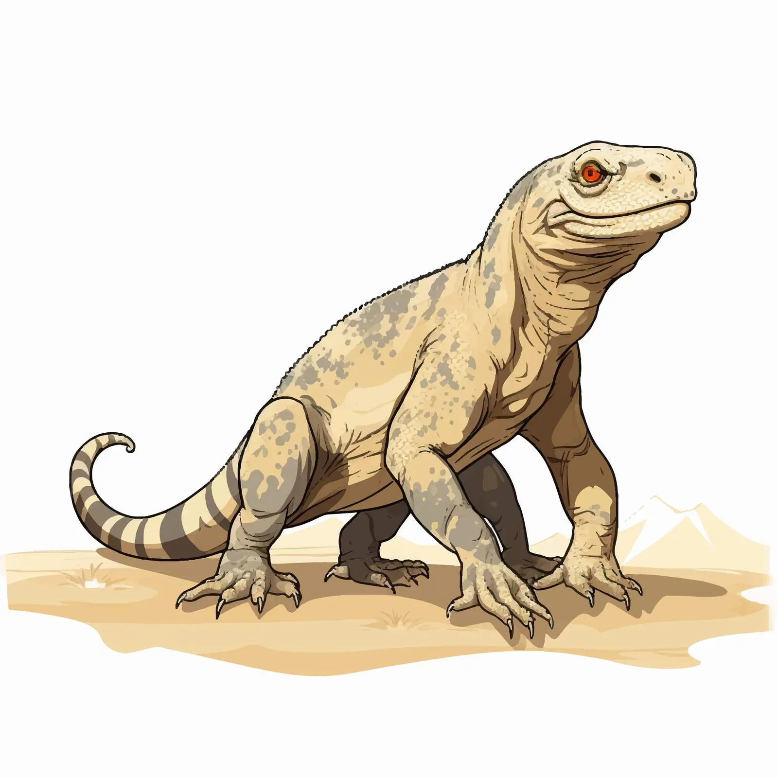 Cartoon Komodo Dragon Vector Illustration — free download from Dotvec