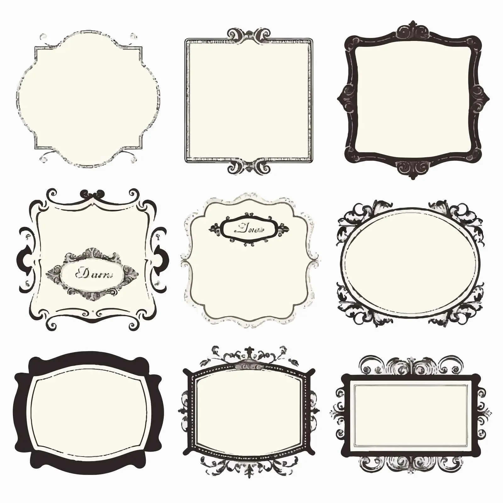 Retro Cartoon Label Note Silhouettes Vector — free download from Dotvec