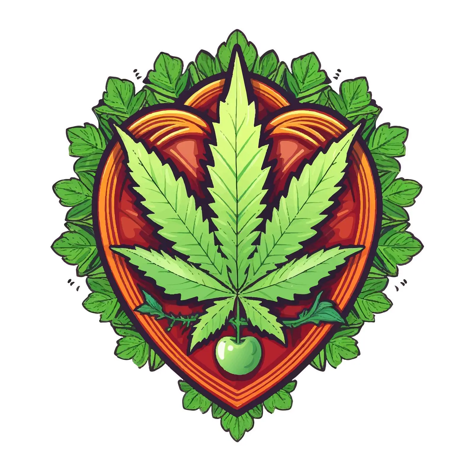 Cannabis Medicine Heart and Cross Sign Cartoon – free cannabis image from Dotvec