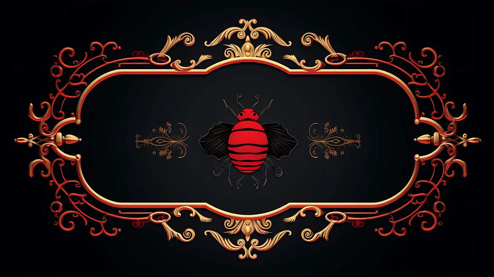 Ladybug Calligraphy Framework Label — free download from Dotvec