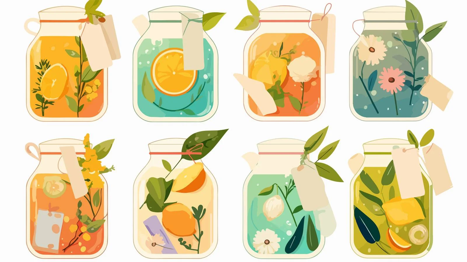 Elegant Glass Teapot Cup Green Label — free download from Dotvec