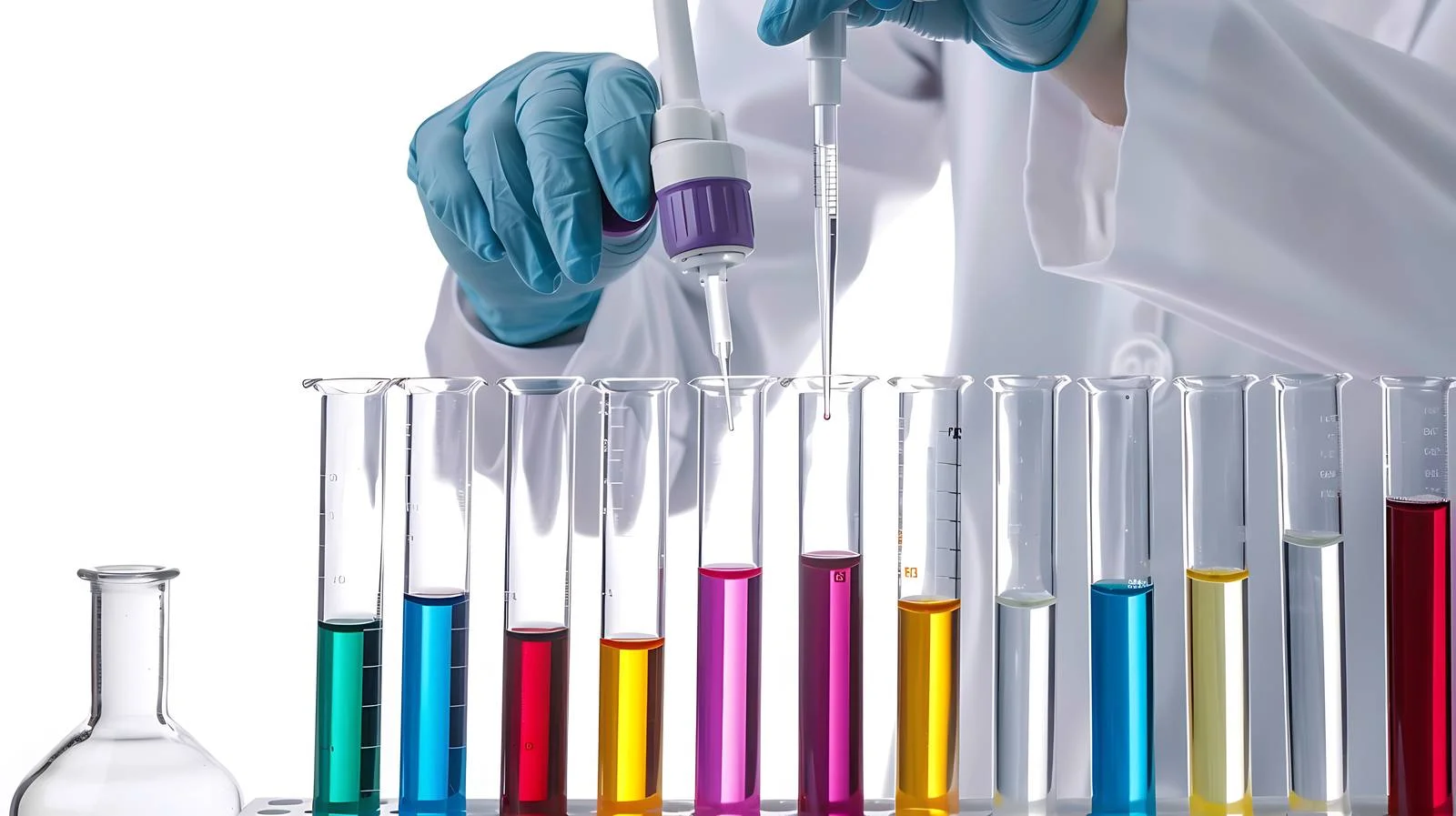Laboratory Technician Pipetting in Isolated Lab — free download from Dotvec