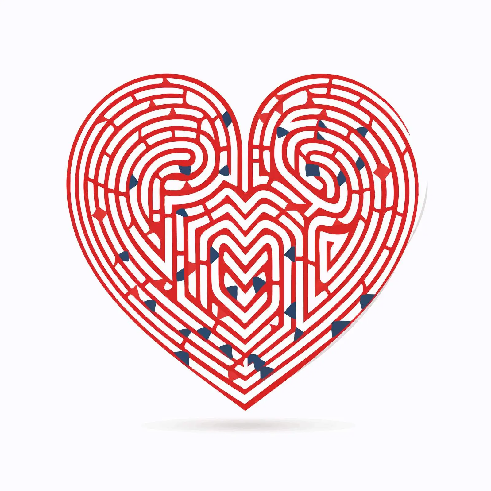 Flat Vector Labyrinth Heart Illustration — free download from Dotvec