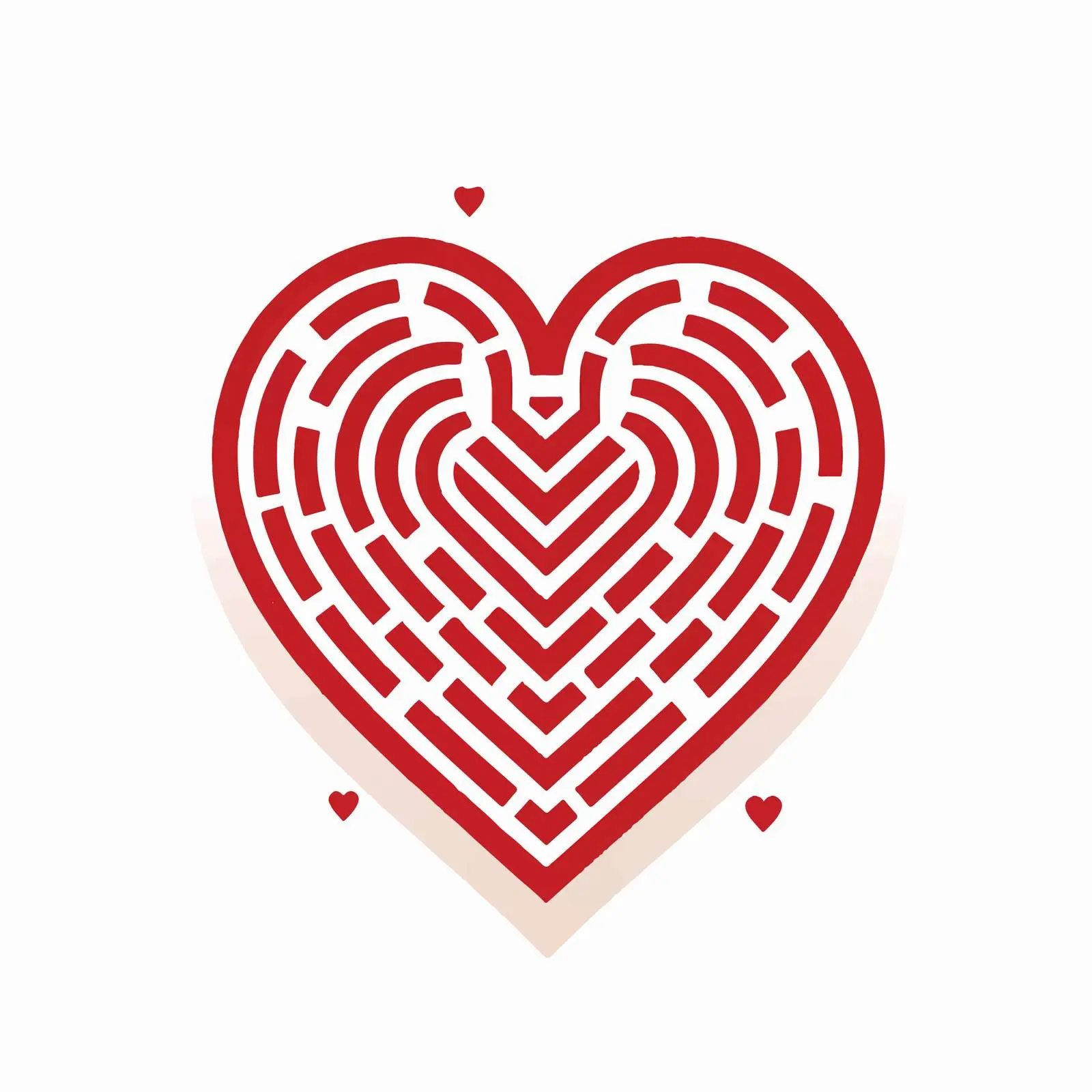 Simple Flat Heart Labyrinth Vector Illustration — free download from Dotvec