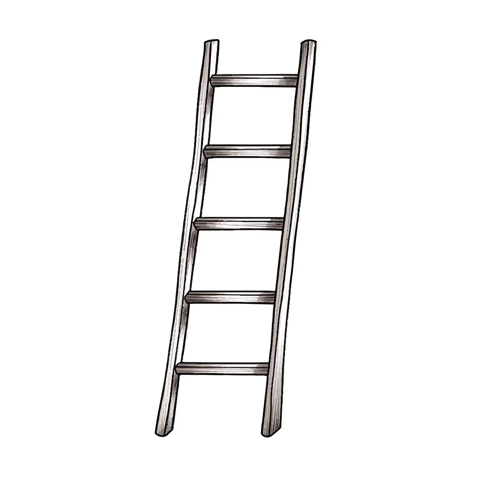 Ladder Outline Vector Illustration on White Background – free automation image from Dotvec