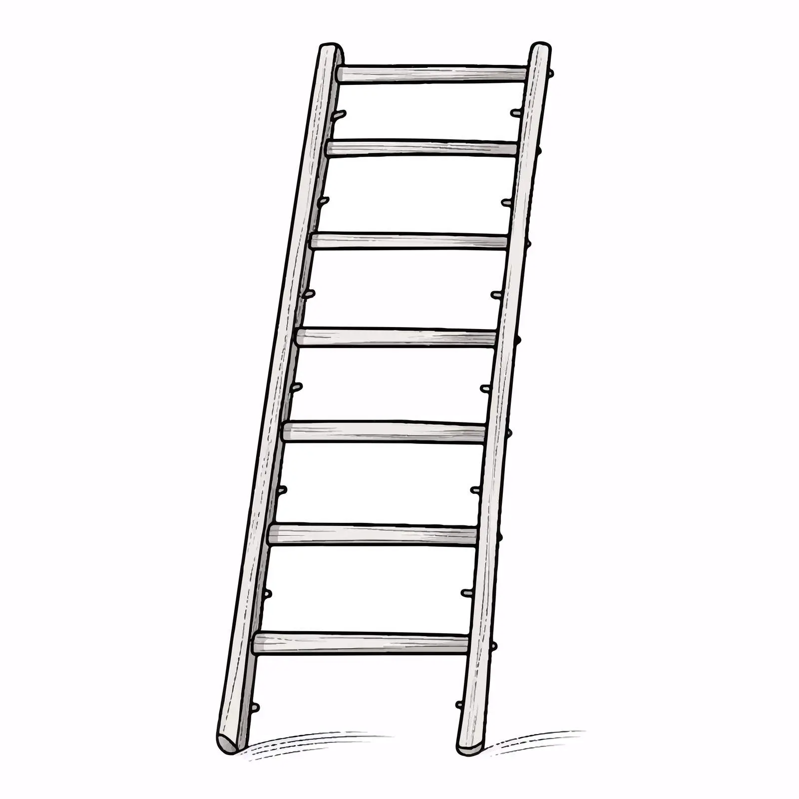 Outline Vector Ladder Illustration on White Background — free download from Dotvec