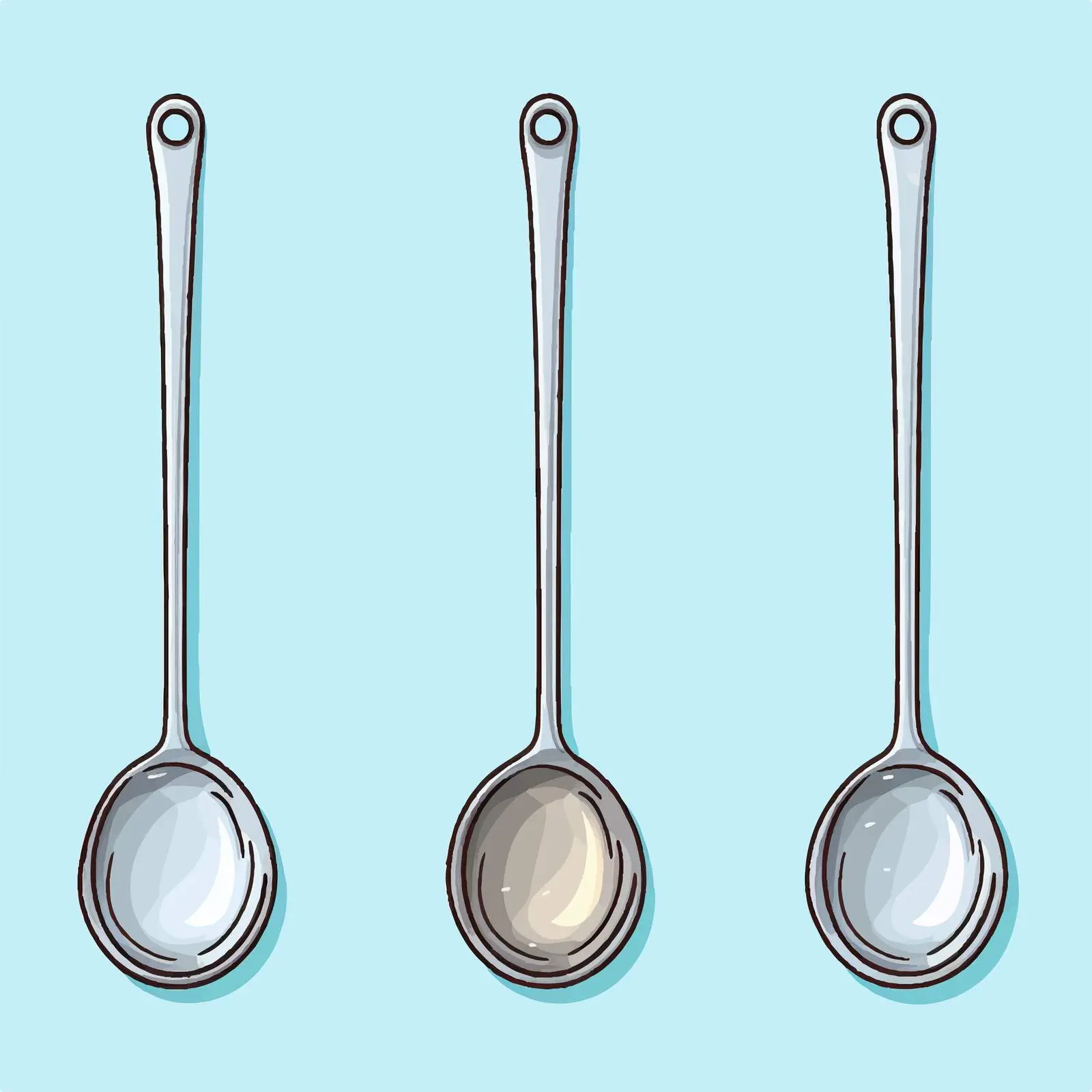 Ladle Line Vector Illustration on White Background — free download from Dotvec