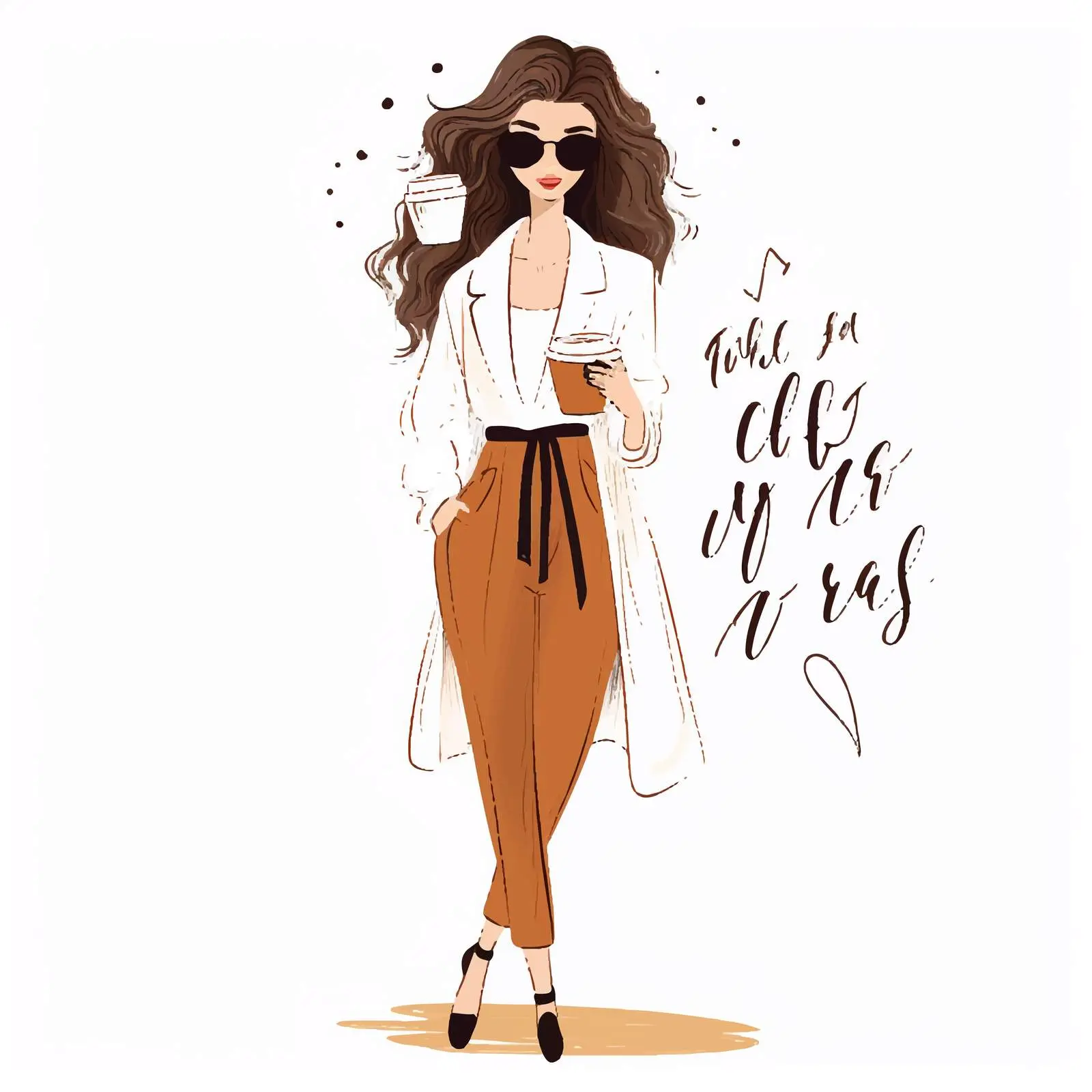 Stylish Girl with Handwritten Quotes – free lady image from Dotvec