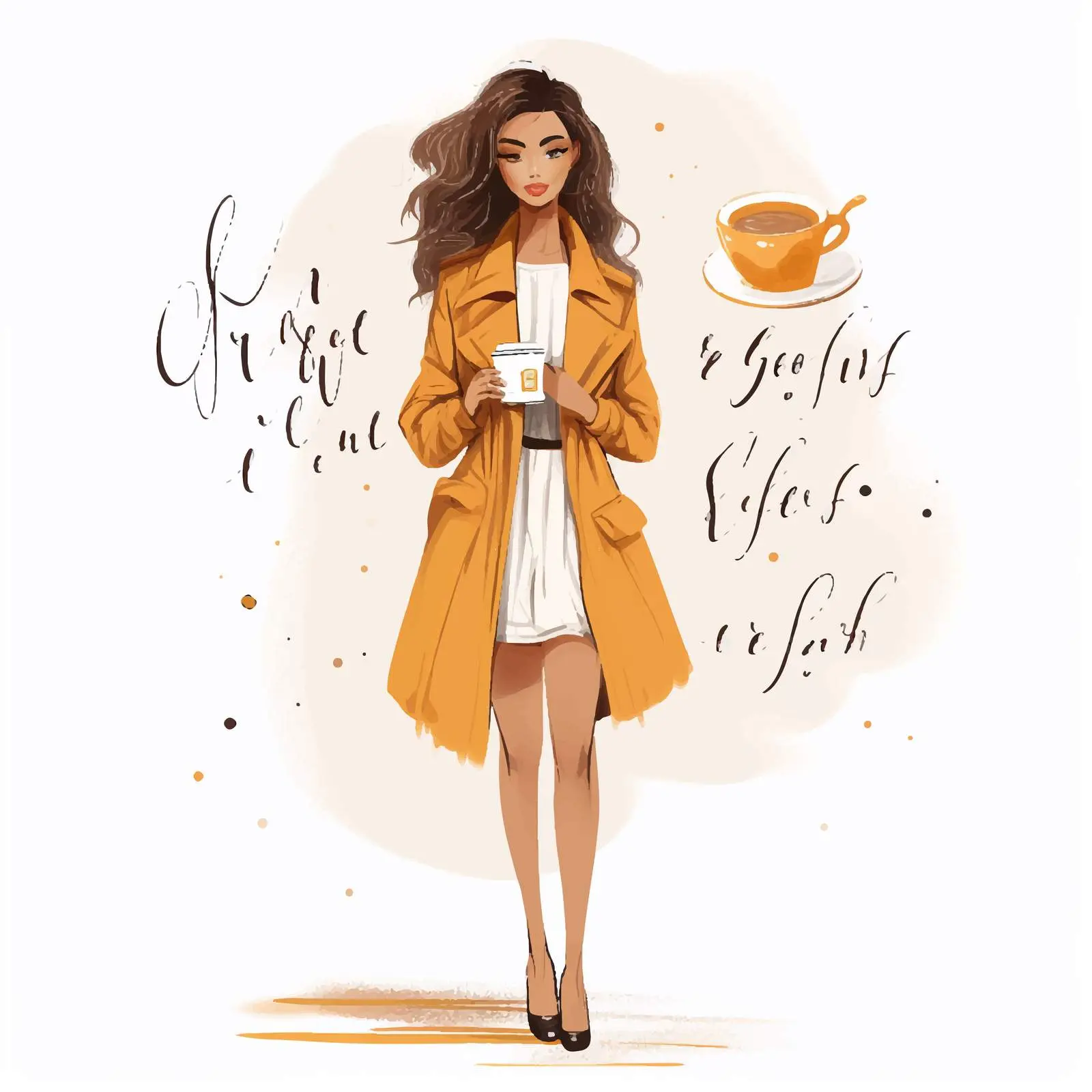 Stylish Girl with Handwritten Quotes — free download from Dotvec