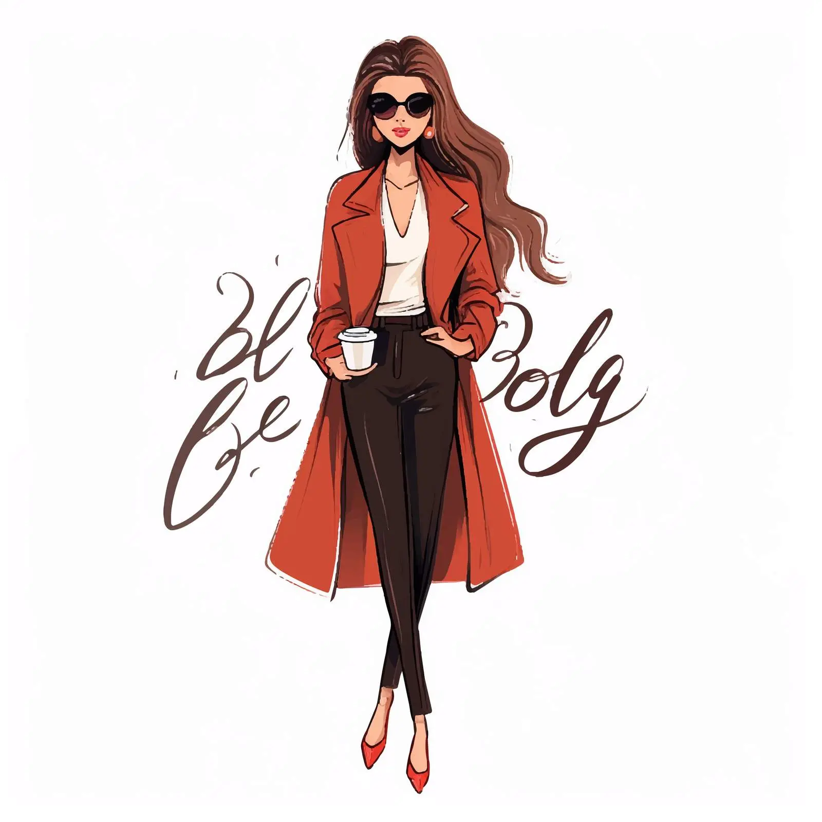 Stylish Girl with Handwritten Quotes Illustration — free download from Dotvec