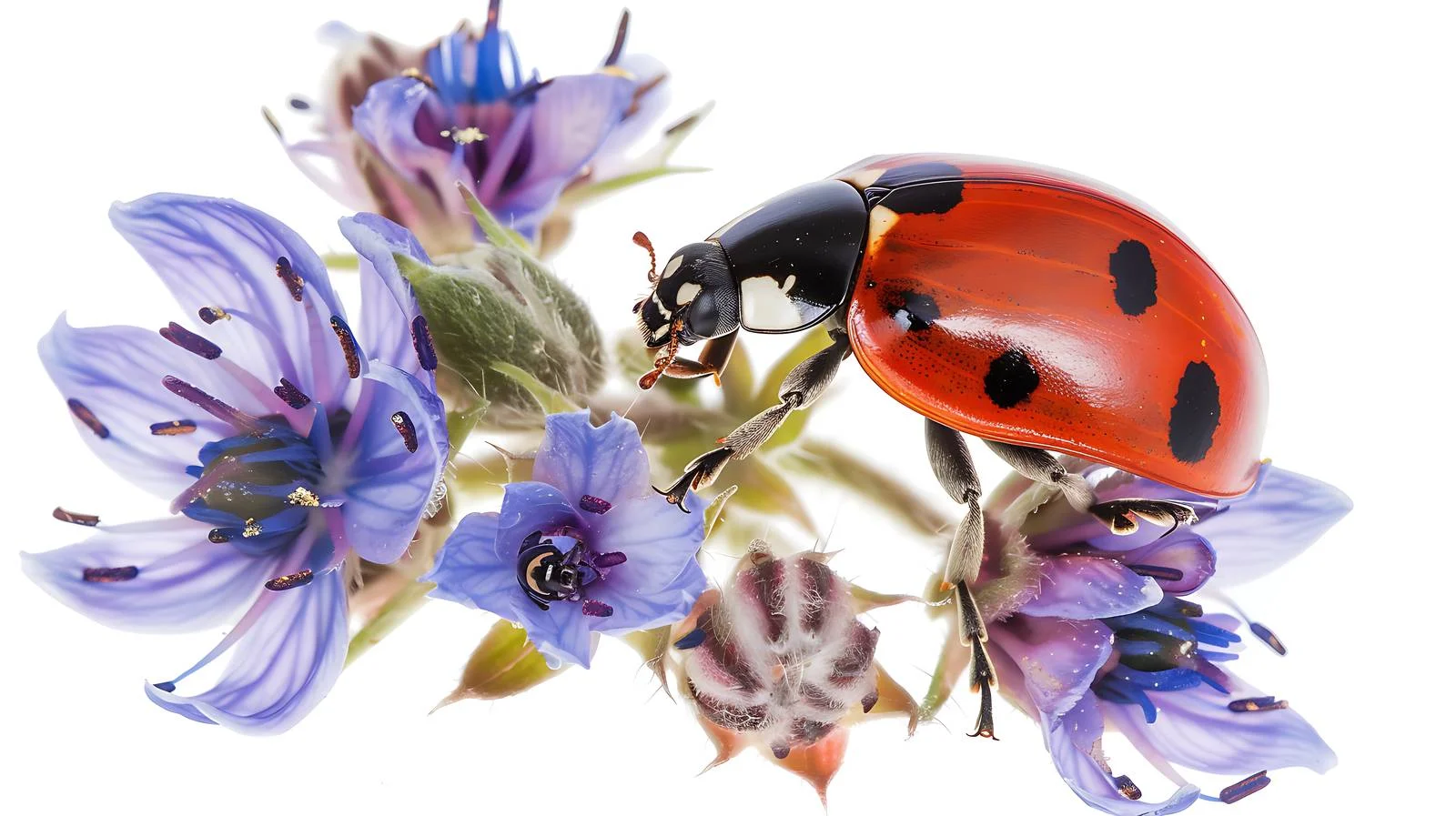 Ladybug on Botanical Flora Macro — free download from Dotvec