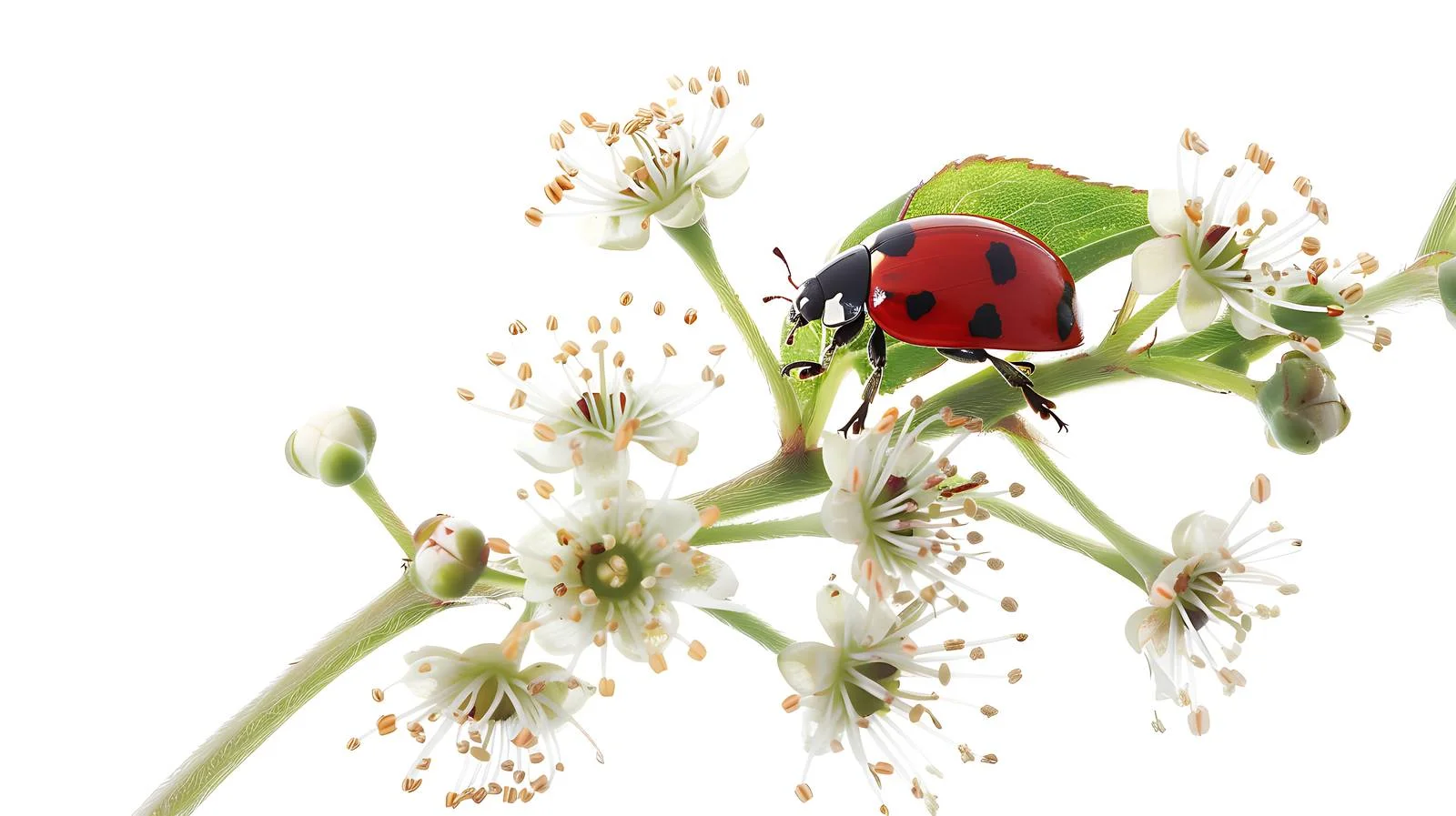 Vibrant Ladybug on Botanical Flora Close-up — free download from Dotvec