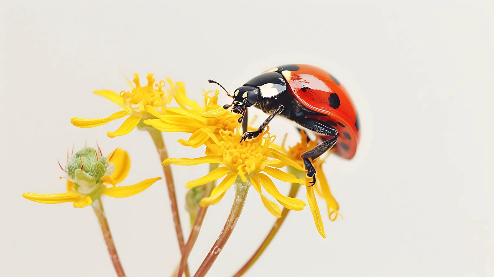 Botanical Ladybug Macro with Floral Insects — free download from Dotvec