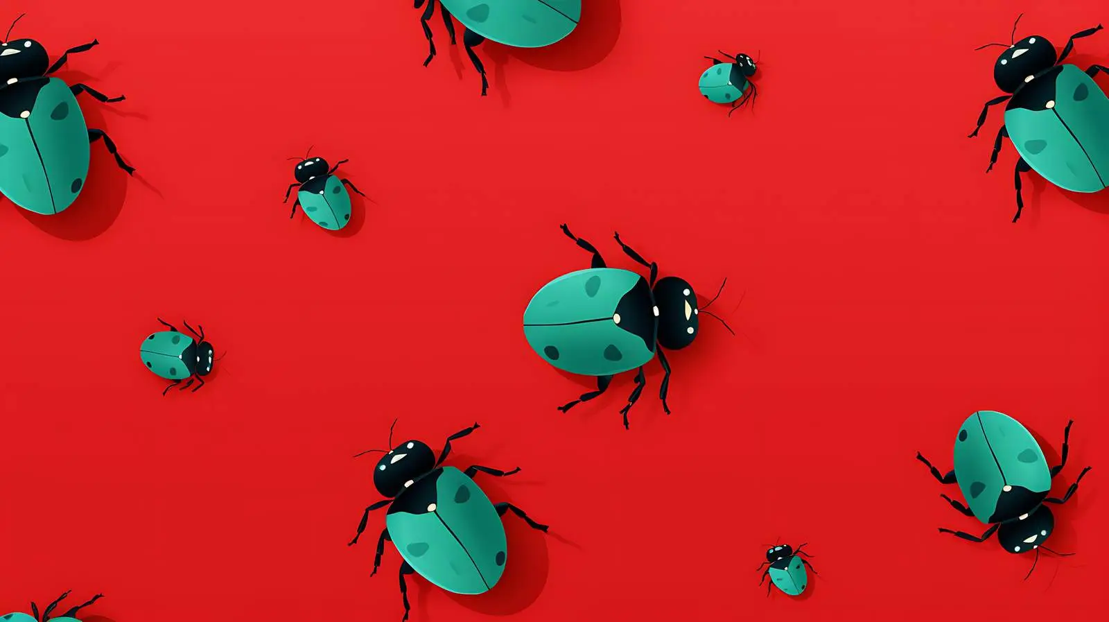 Ladybug Seamless Pattern Green Background — free download from Dotvec