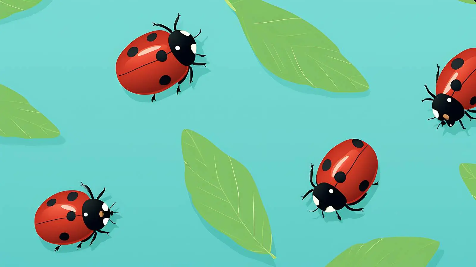 Ladybug Seamless Pattern Green Background Vector — free download from Dotvec