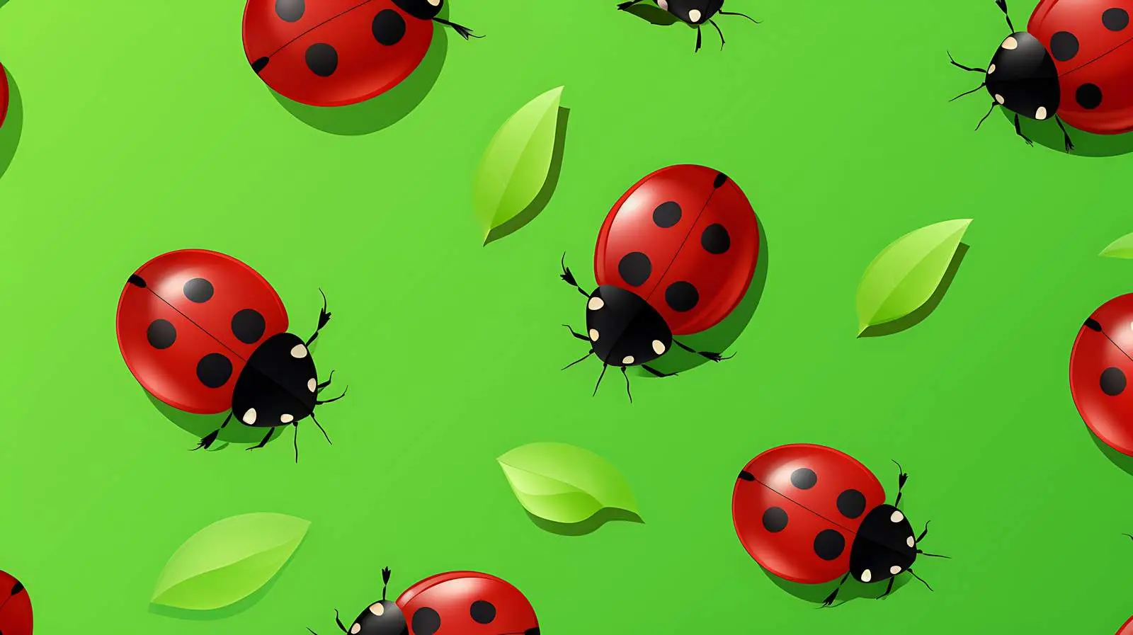 Ladybug Seamless Pattern on Green Background — free download from Dotvec