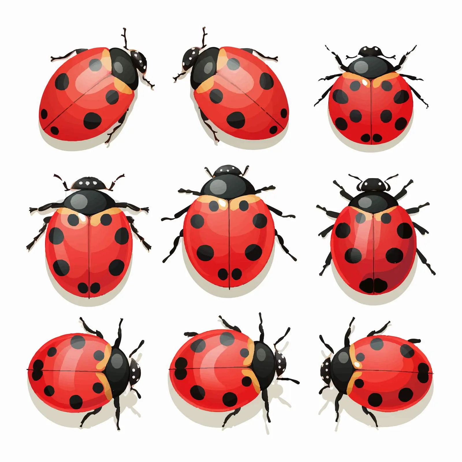 Ladybug Vector Illustration on White Background – free ladybug image from Dotvec