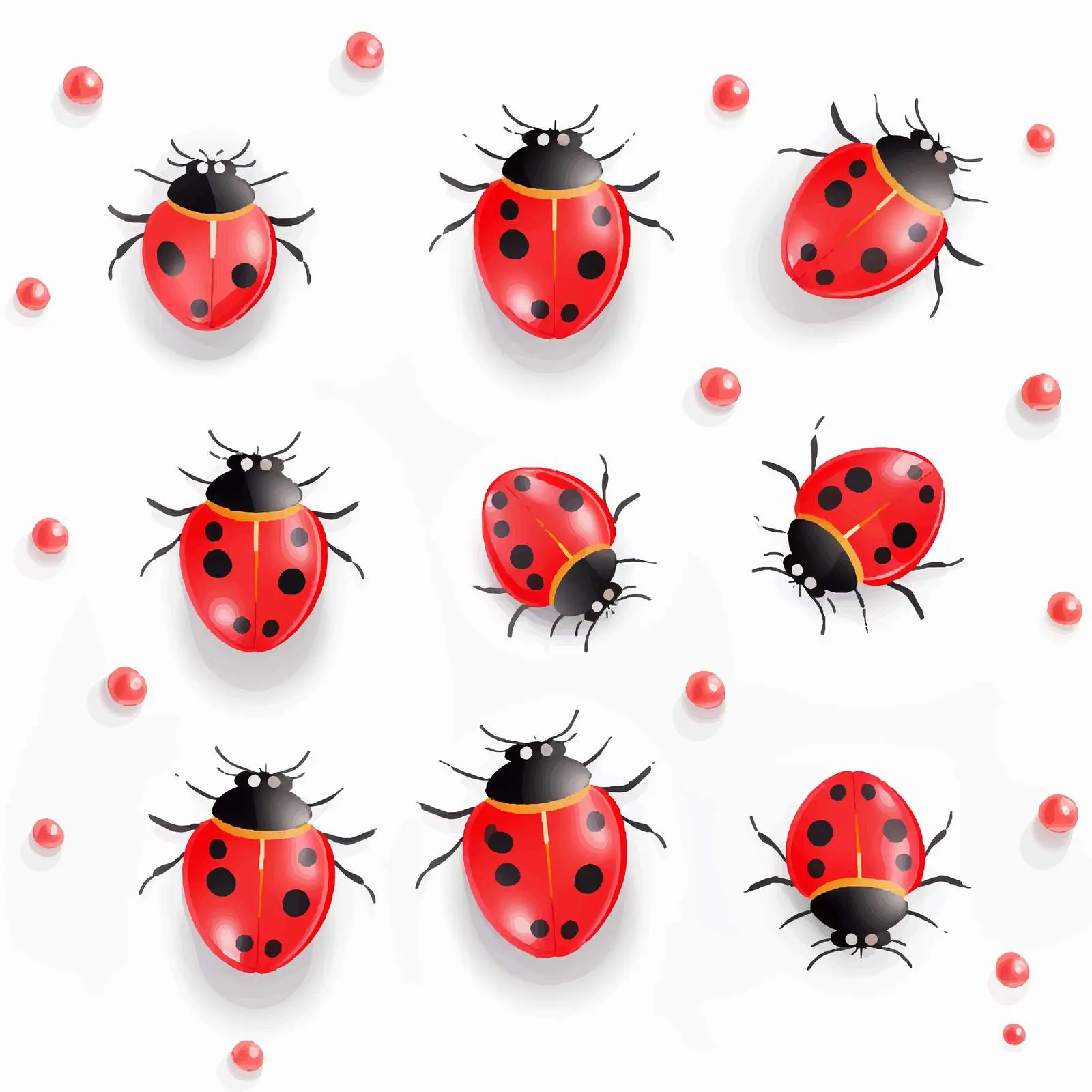 Isolated Ladybug Vector Illustration on White Background — free download from Dotvec