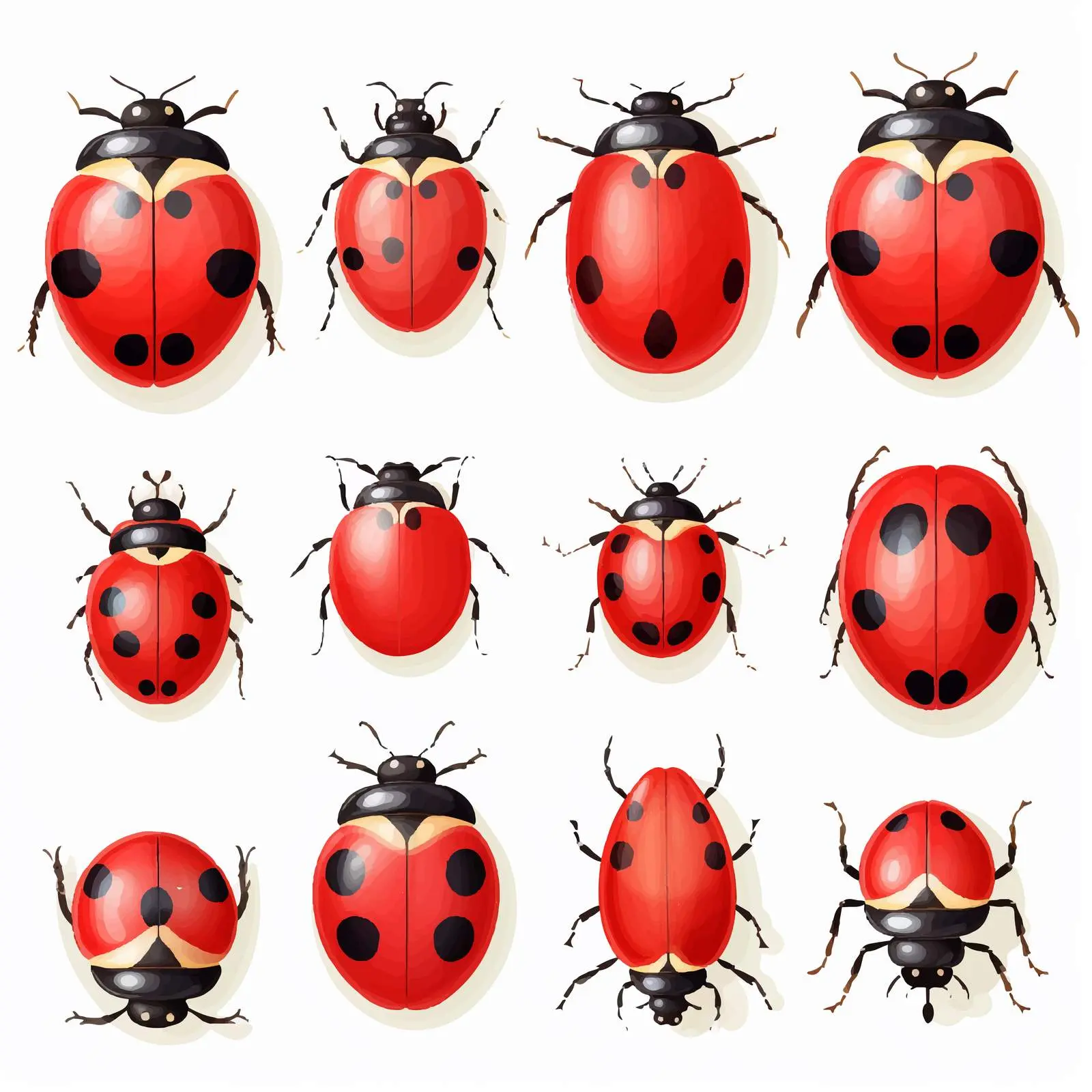 Vector Illustration of Isolated Ladybugs on White Background — free download from Dotvec