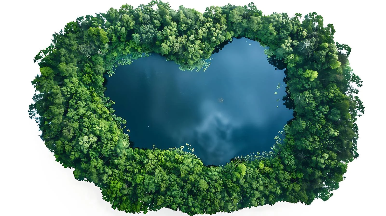 Tranquil Lake Amidst Forest Aerial View — free download from Dotvec