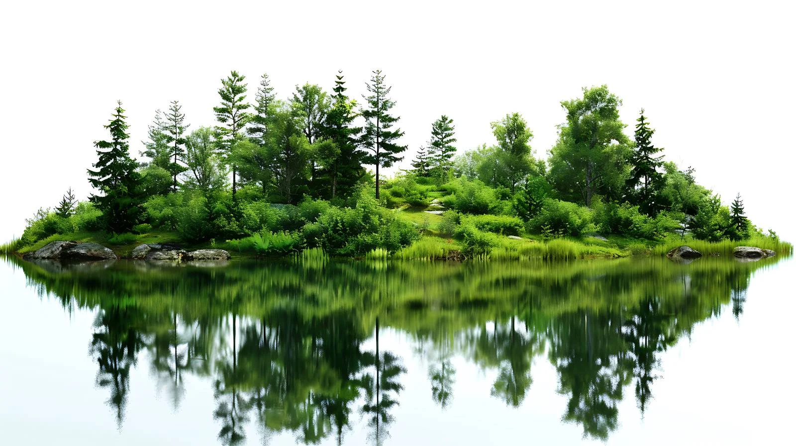 Tranquil Lake Amid Forest Clearing — free download from Dotvec