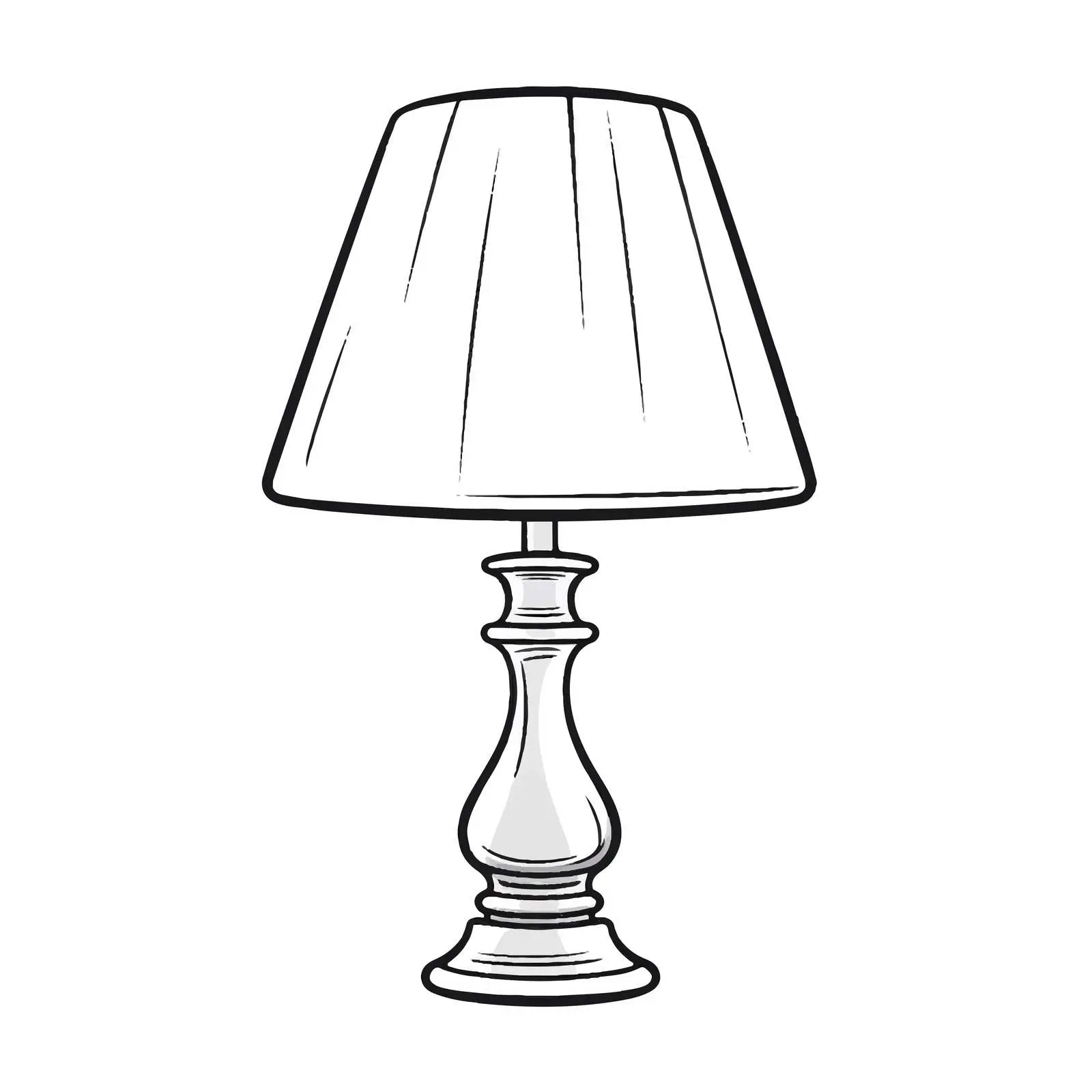 Lamp Outline Vector Illustration on White Background — free download from Dotvec
