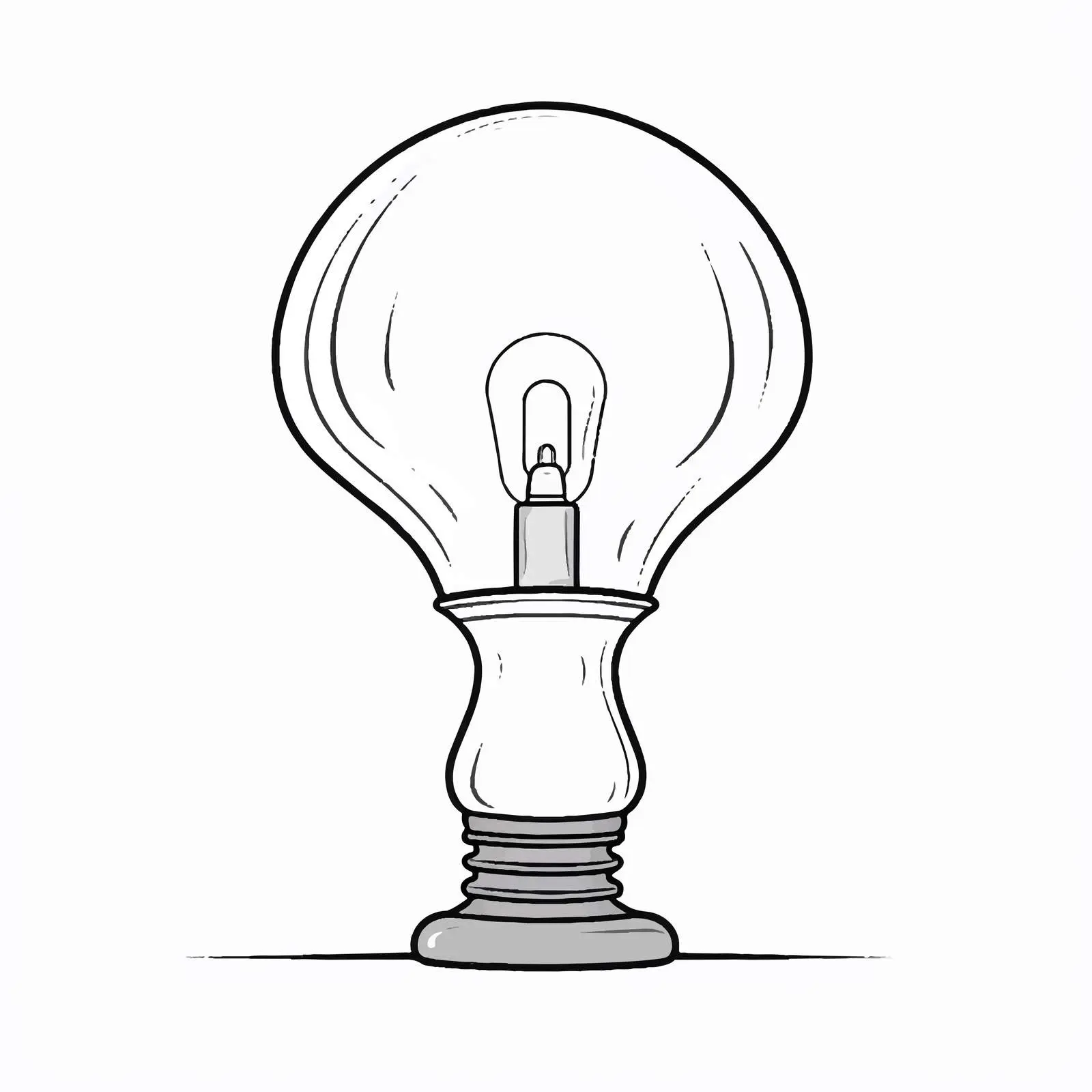 Outline Lamp Vector Illustration on White Background — free download from Dotvec