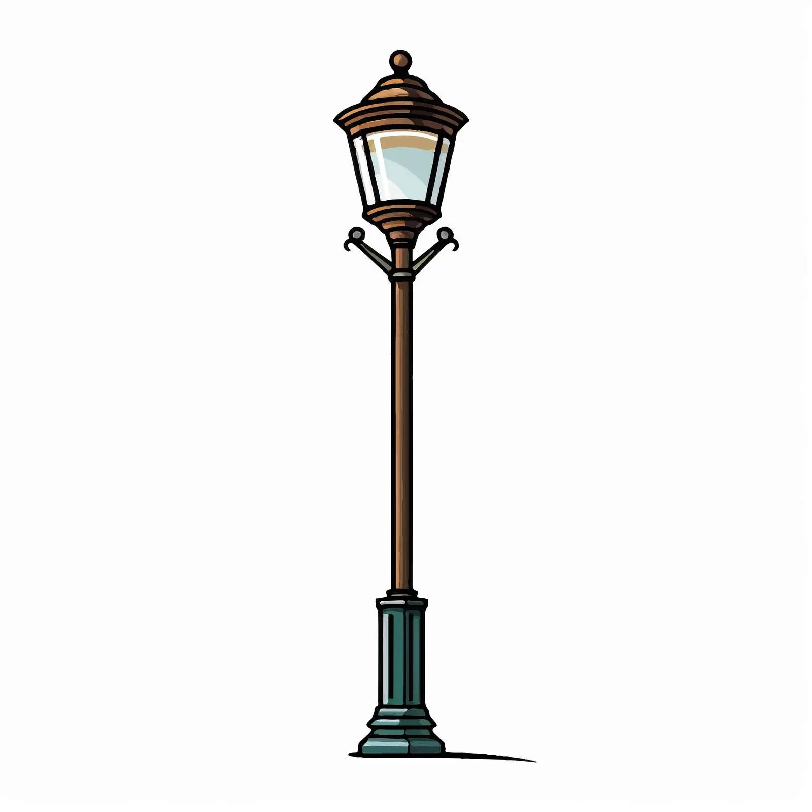 Cartoon Lamp Post Line Vector Illustration – free transportation design image from Dotvec