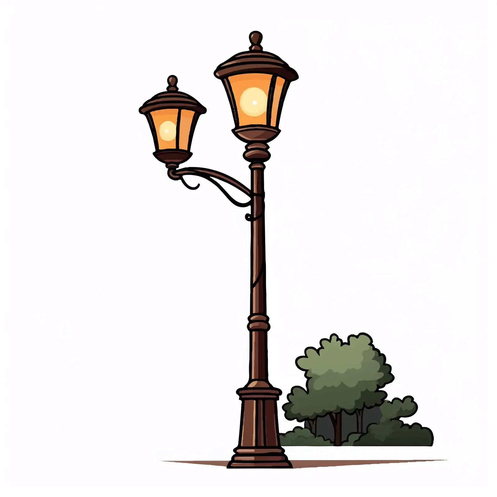 Cartoon Lamp Post Vector Illustration — free download from Dotvec