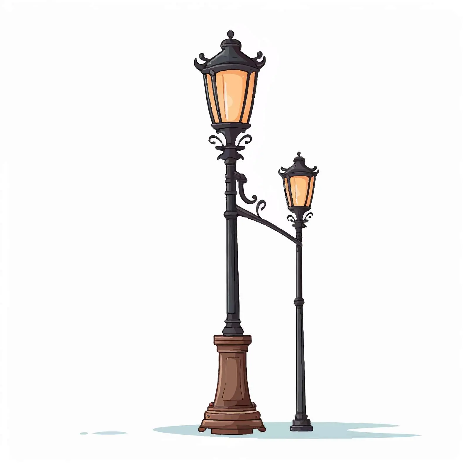 Cartoon Lamp Post Vector Illustration — free download from Dotvec