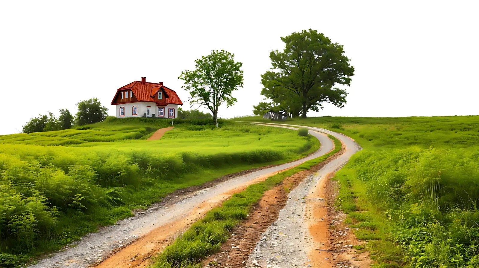Countryside Road Leading to Isolated Country House — free download from Dotvec