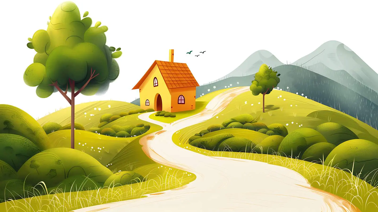 Mountain Road Leading to Country Cottage – free viewpoint image from Dotvec