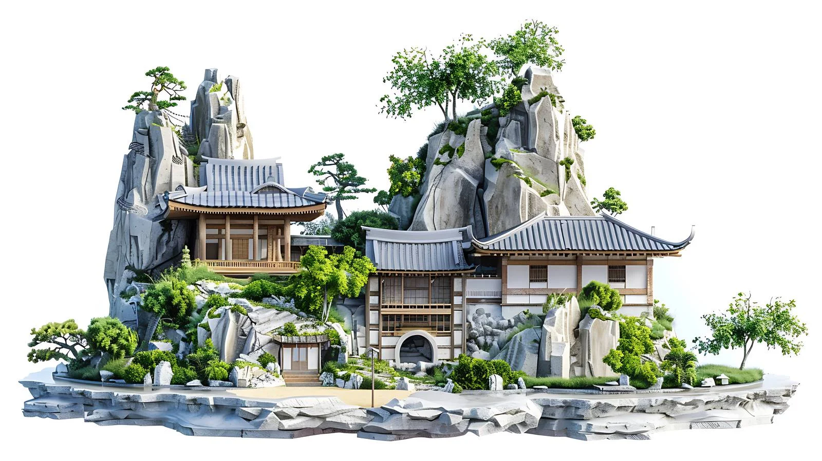 Lanshan Japan on White Background — free download from Dotvec