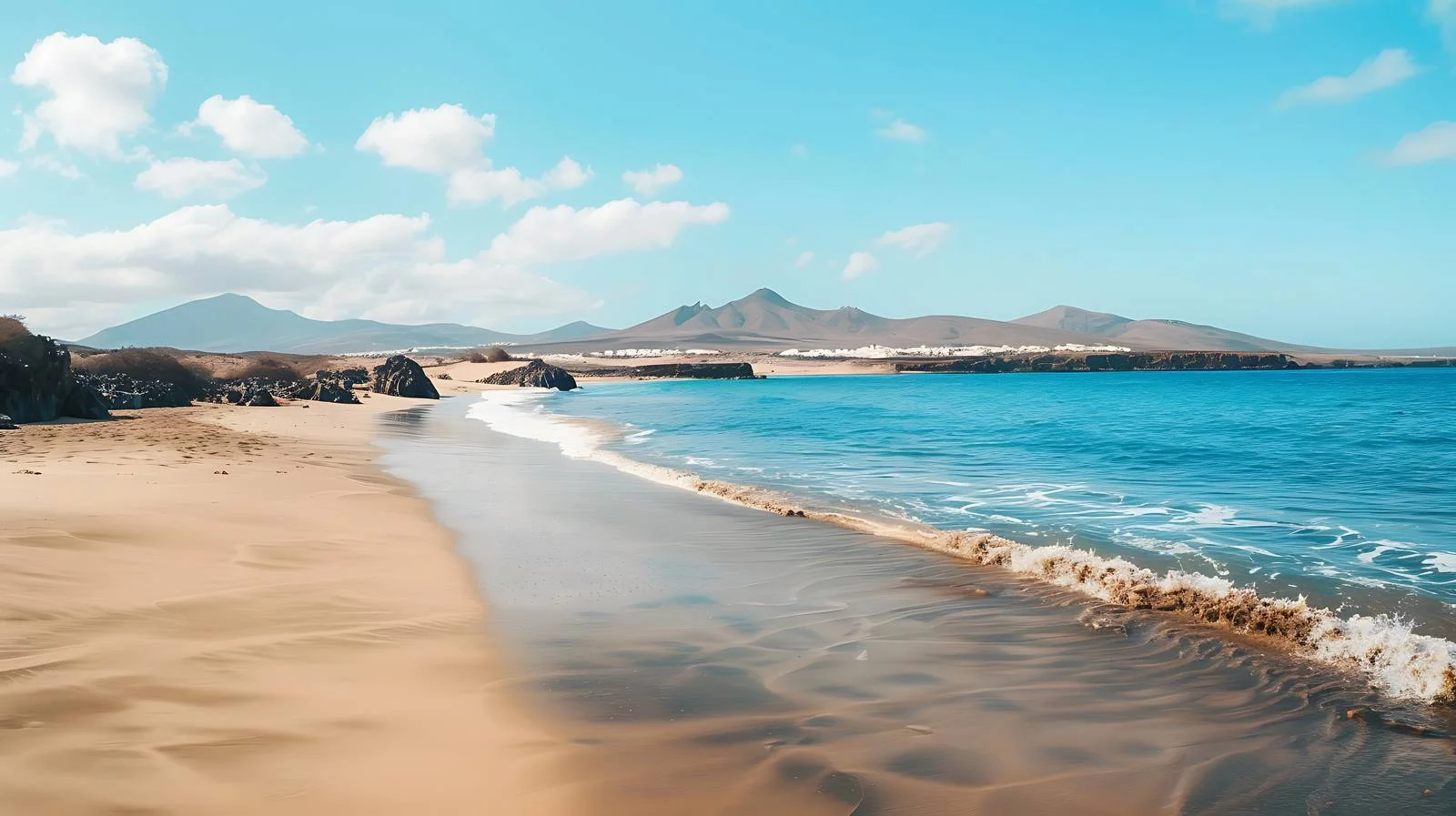 Serene Lanzarote Island Scenery Under Blue Sky — free download from Dotvec