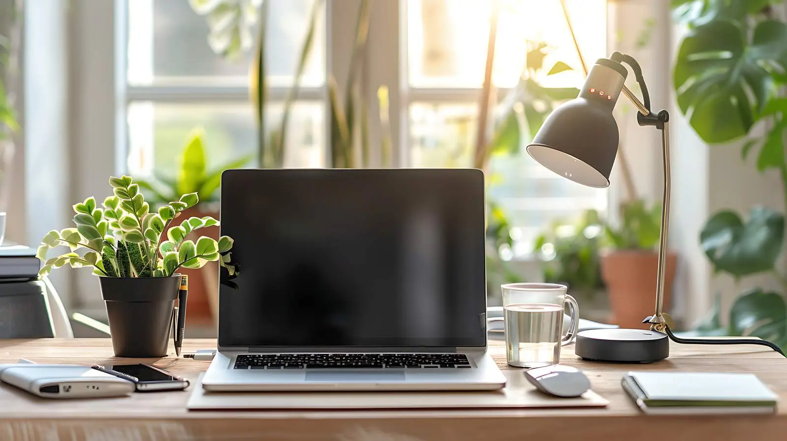 Modern Laptop and Notebooks on Wooden Table — free download from Dotvec